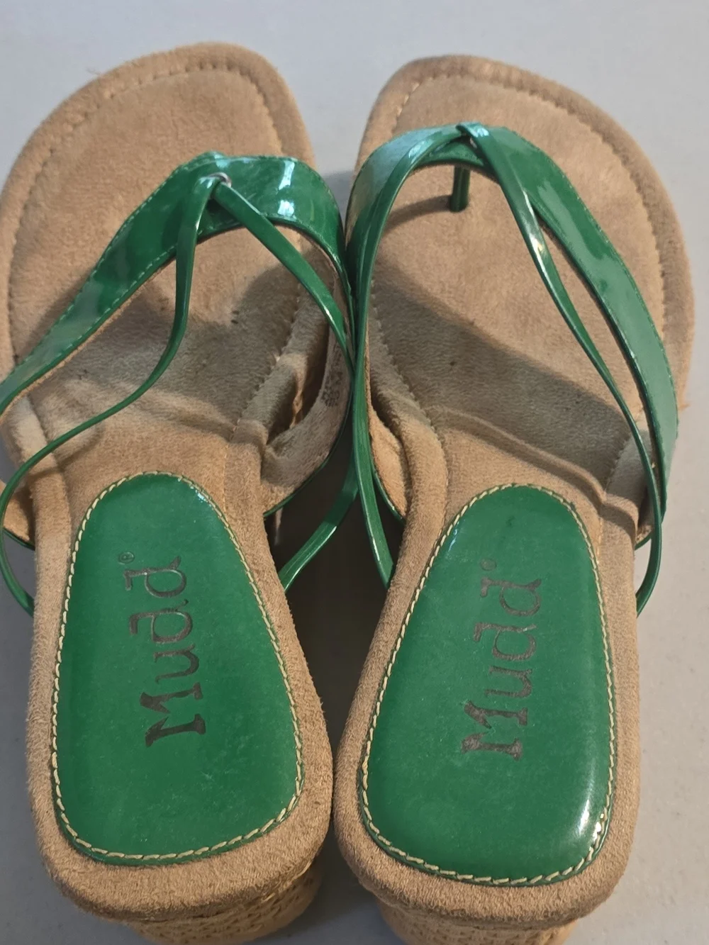 Mudd Green Platform Thong Sandals - Women Size 10M